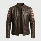 Men’s Union Jack Cafe Racer Leather Jacket