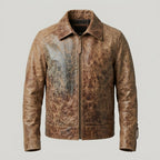 Men’s Vintage Distressed Brown Real Leather Jacket