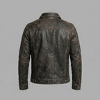 Men’s Distressed Leather Trucker Jacket