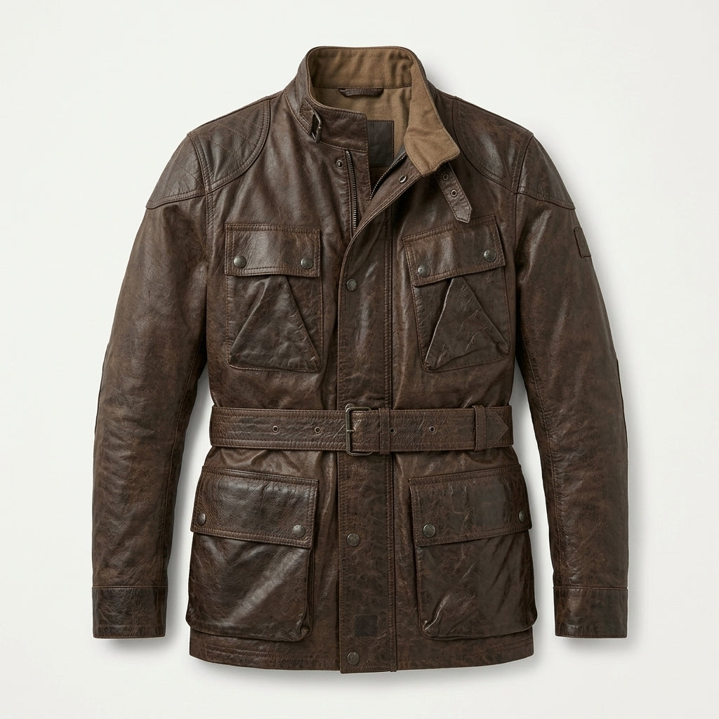 Men’s Trialmaster Panther Leather Biker Jacket
