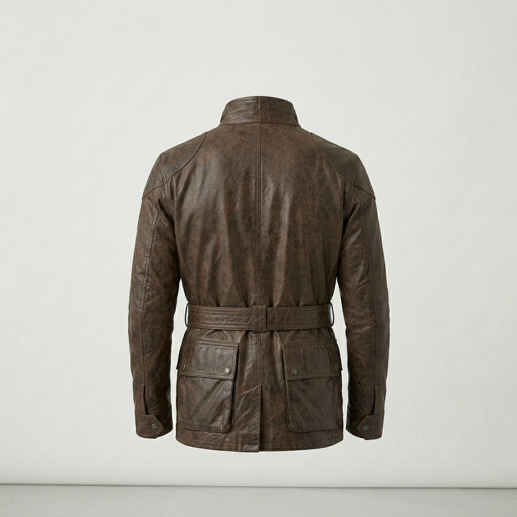 Men’s Trialmaster Panther Leather Biker Jacket