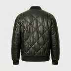 Men’s Quilted Lambskin Leather Jacket with Down Filling