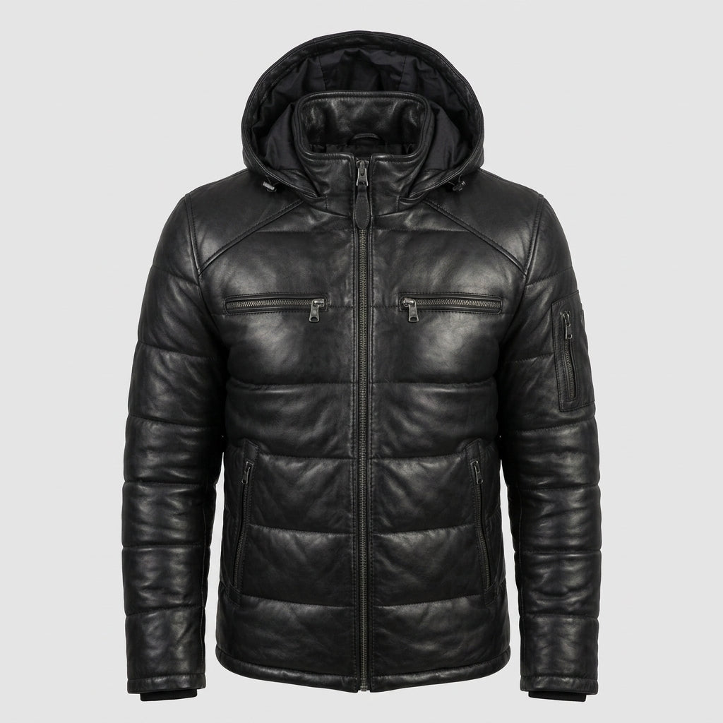Men’s Sportswear Leather Down Jacket