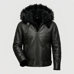 Men’s Black Hooded Bomber Jacket