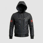 Men’s Black Café Racer Leather Motorcycle Jacket