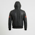 Men’s Black Café Racer Leather Motorcycle Jacket