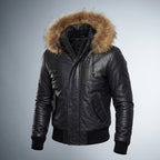 Men’s Vintage Hooded Biker Jacket