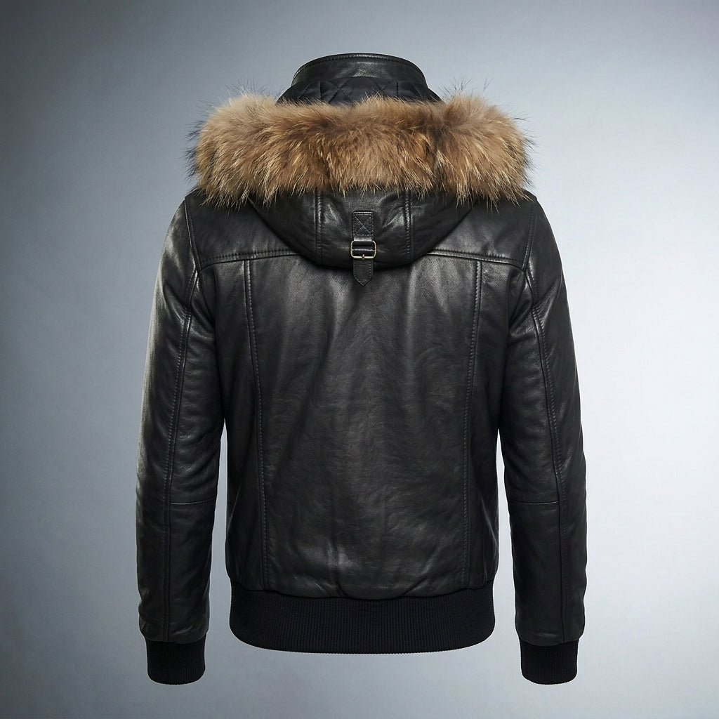 Men’s Vintage Hooded Biker Jacket