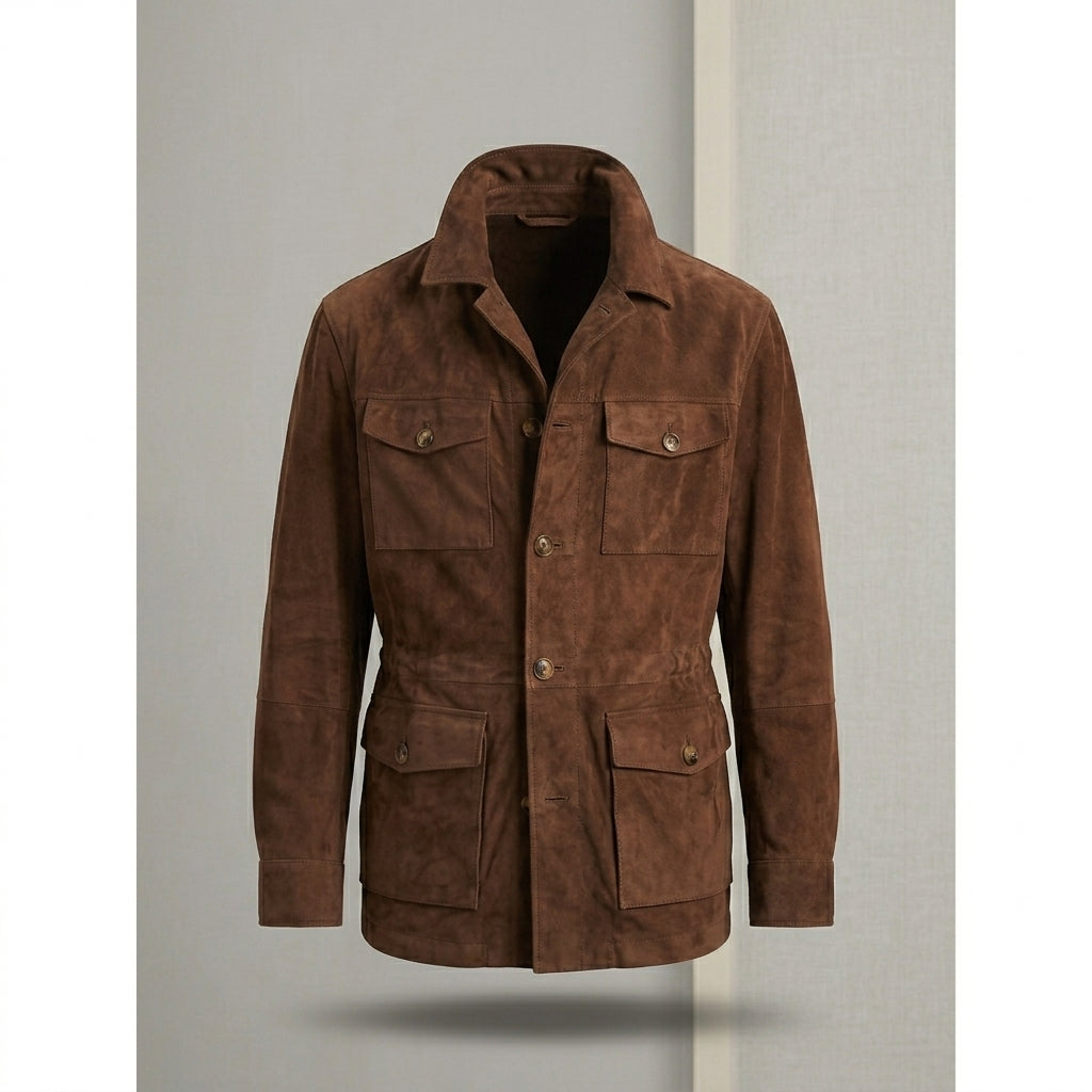 Men’s Brown Suede Field Leather Jacket