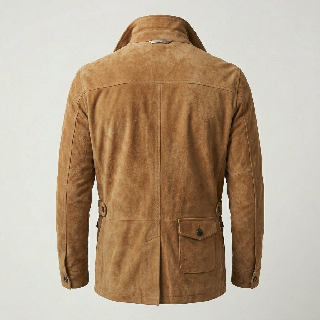 Men’s Brown Suede Field Leather Jacket - Jackets Kingdom