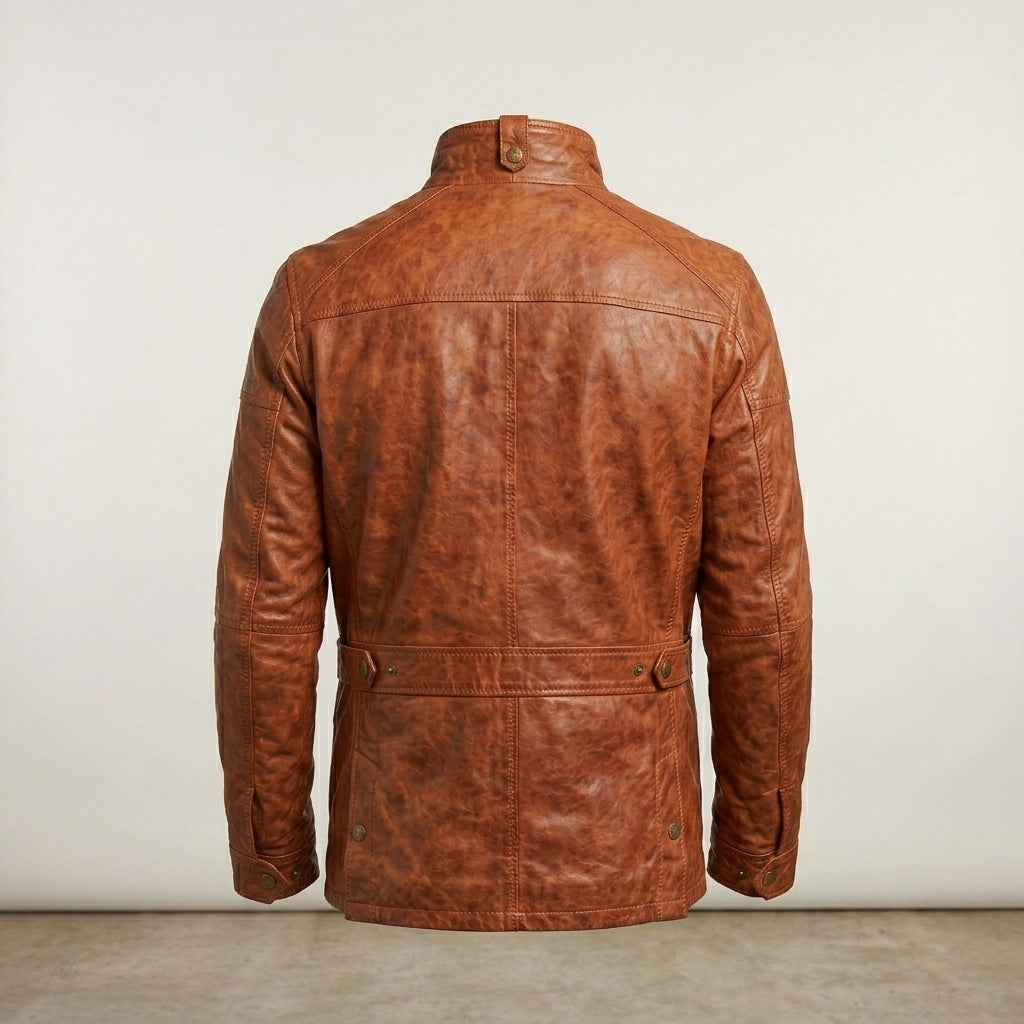 Men’s Light Brown Field Leather Jacket