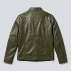 Men’s Olive Green Café Racer Leather Jacket