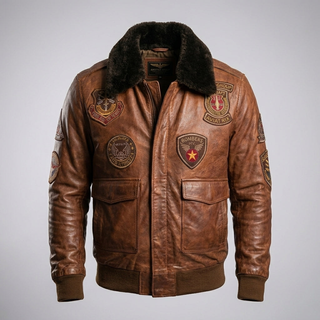 Men’s Genuine Leather Fur Jacket