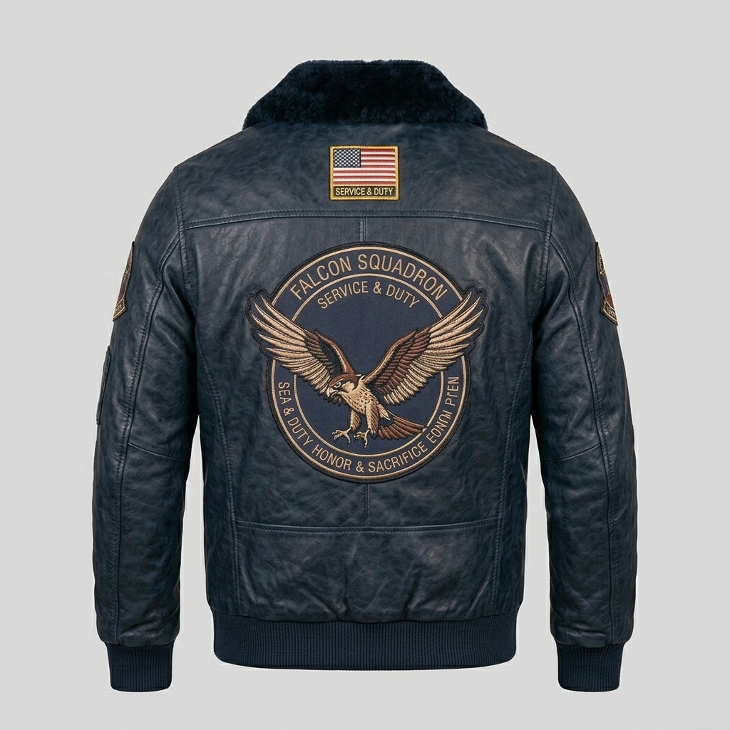 Men’s Royal Air Force Vickers Black Leather Pilot Jacket