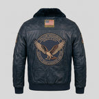 Men’s Royal Air Force Vickers Black Leather Pilot Jacket