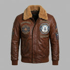 Men’s Aviator Leather Jacket – Classic Pilot Bomber Style