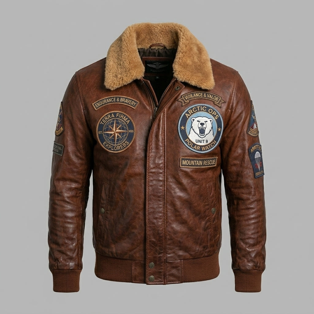 Men’s Aviator Leather Jacket – Classic Pilot Bomber Style