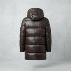 Men’s Distressed Brown Leather Trench Coat – Vintage Longline Style