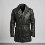 Men’s Black Leather Motorcycle Coat