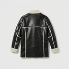 Men’s Long Sheepskin Shearling Trench Jacket