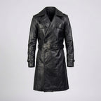 Men’s Premium Cowhide Leather Trench Coat