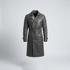 Men’s Royson Black Leather Duster Coat