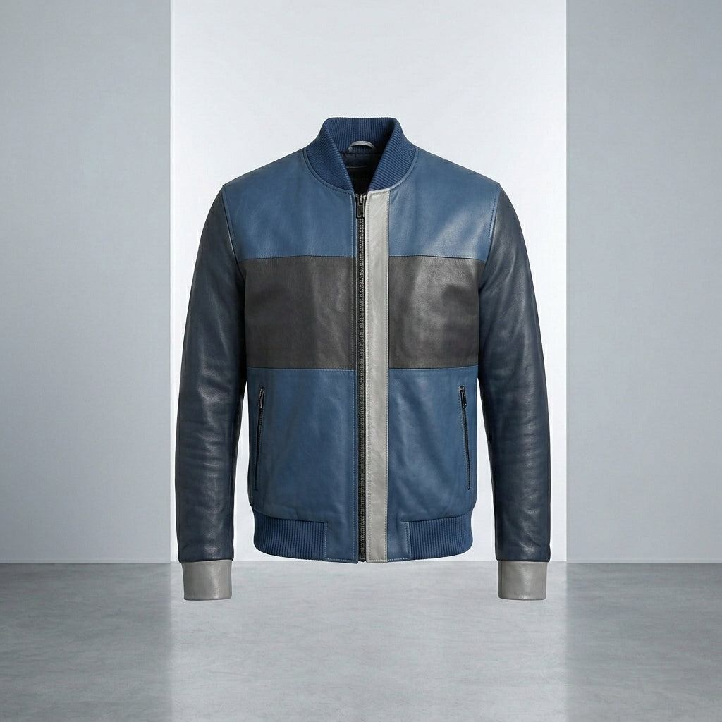 Men’s Leather Bomber Jacket – Classic Aviator Street Style Outerwear