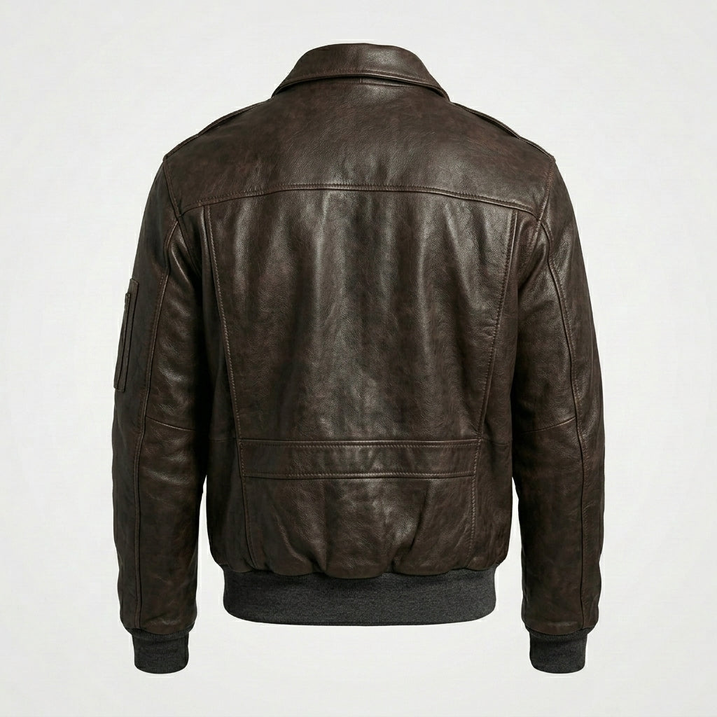 Men’s Pilot Leather Jacket – Classic Aviator Bomber Flight Style