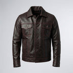 Men’s Black Hooded Leather Jacket