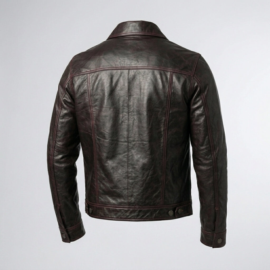 Men’s Black Hooded Leather Jacket