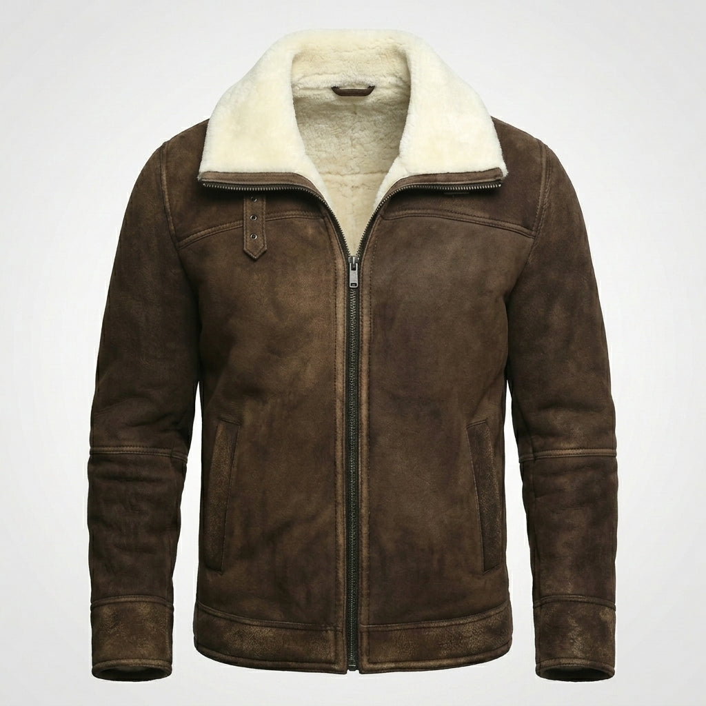 Men’s Vintage Spanish Merino Shearling Leather Jacket