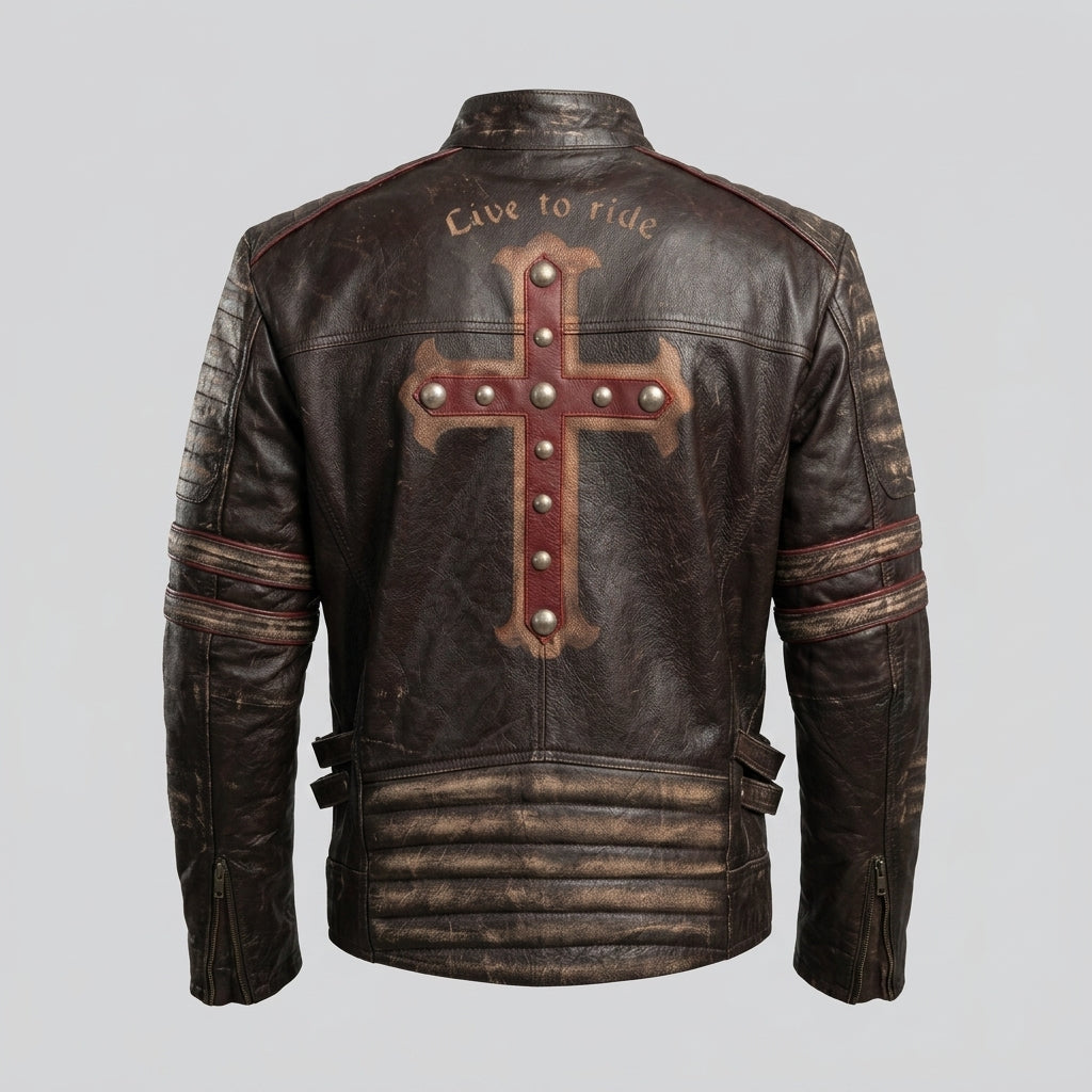 Men’s Vintage Café Racer Leather Jacket – Classic Rider Moto Style