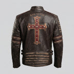 Men’s Vintage Café Racer Leather Jacket – Classic Rider Moto Style