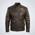 Men’s Vintage Café Racer Leather Jacket – Classic Rider Moto Style