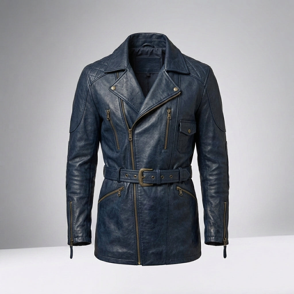 Men’s Riser Leather Jacket – Vintage Moto Fashion Style