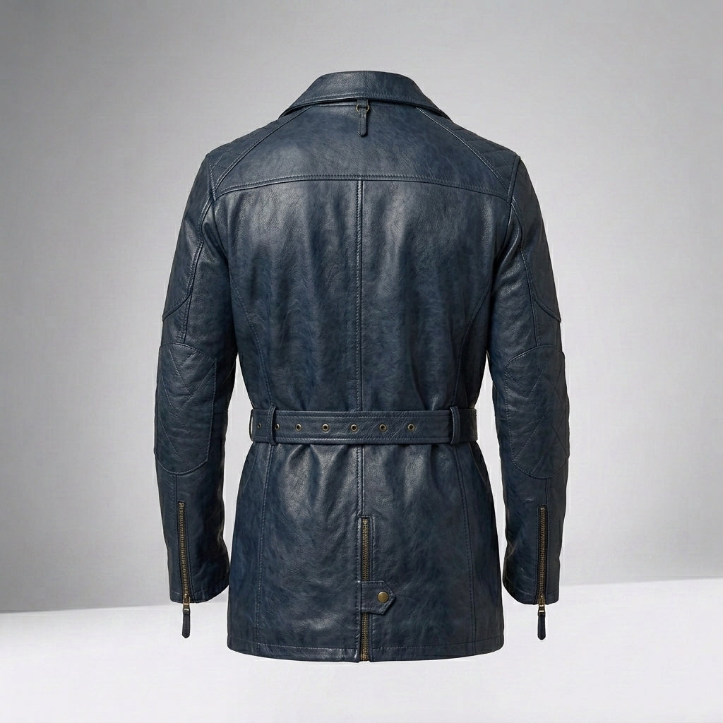 Men’s Riser Leather Jacket – Vintage Moto Fashion Style