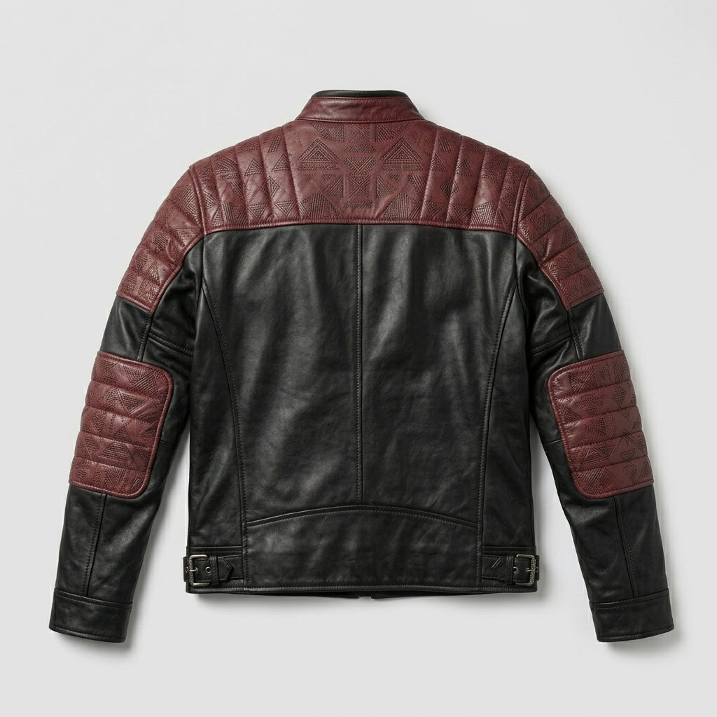 Men’s Black Leather Motorcycle Jacket – Classic Biker Moto Style