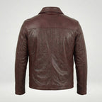 Men’s Classic Relaxed Fit Leather Box Jacket – Timeless Casual Outerwear