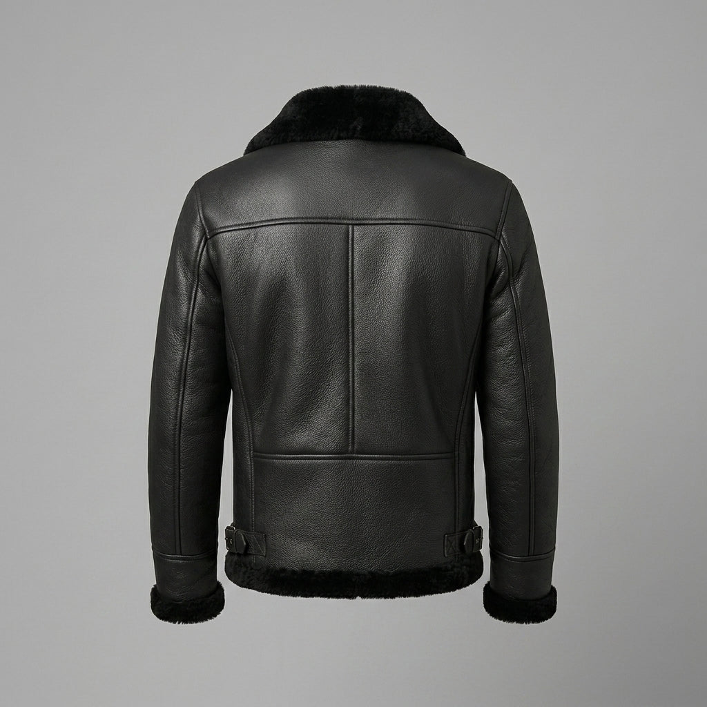 Men’s Black B3 Aviator Shearling Leather Jacket