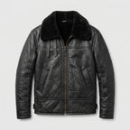 Men’s Aviator Bomber Leather Jacket – Classic Pilot Flight Style