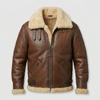 Men’s Shearling Fur Aviator Leather Jacket