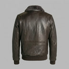 Men’s Custom Premium Brown Cowhide Leather Aviator Bomber Jacket