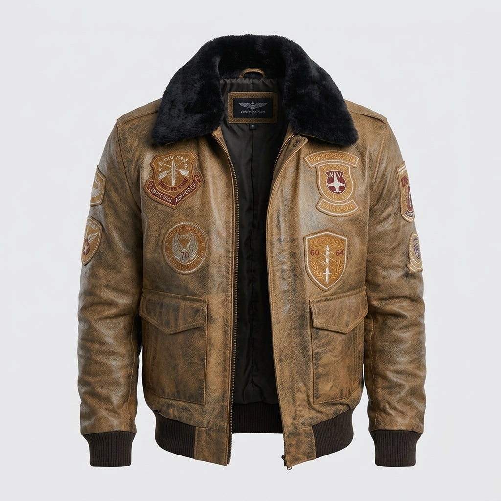 Men’s Aviator Flying Pilot Bomber Jacket