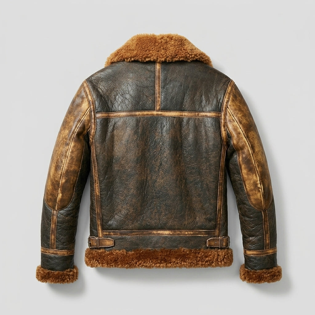 Men’s B3 Aviator Shearling Jacket – Classic Bomber Leather Flight Coat