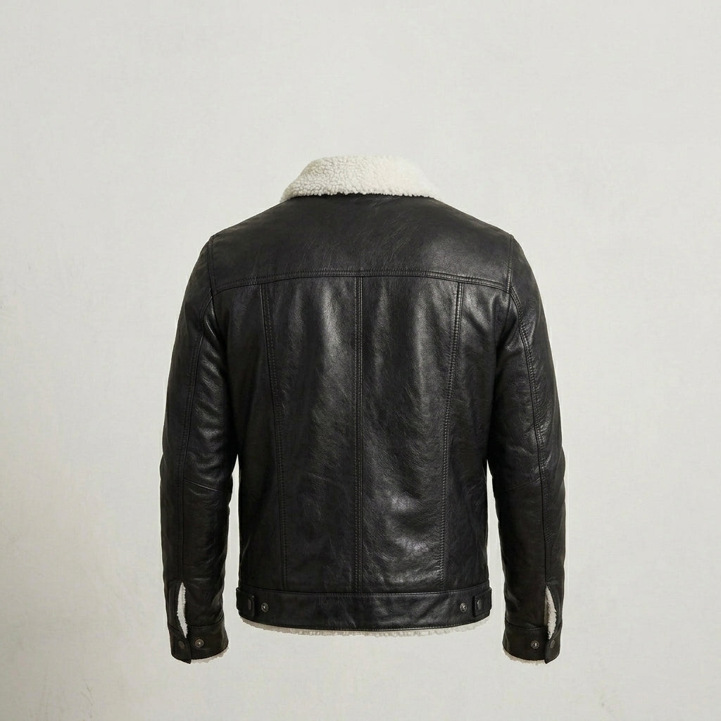 Men’s B3 Aviator Shearling Leather Trucker Jacket – Vintage Flight Style
