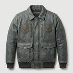 Men’s Slim Fit Black Aviator Pilot Jacket – Modern Flight Bomber Style