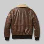 Men’s Stylish Brown Aviator Pilot Sheepskin Jacket