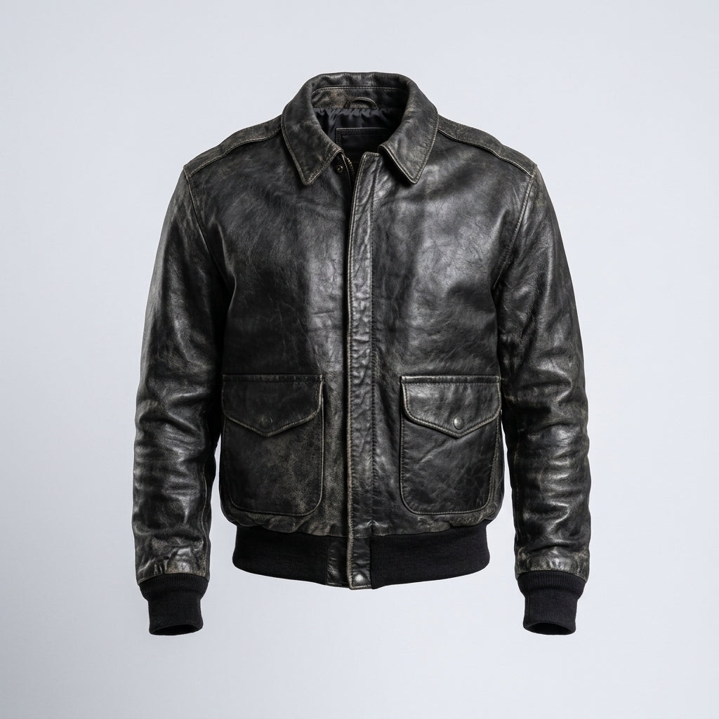 Men’s Black Lambskin Biker Jacket – Slim Fit Moto Leather Style
