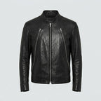 Men’s Black Retro Moto Leather Riding Jacket
