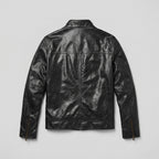 Men’s Modern Black Leather Jacket – Slim Fit Contemporary Style